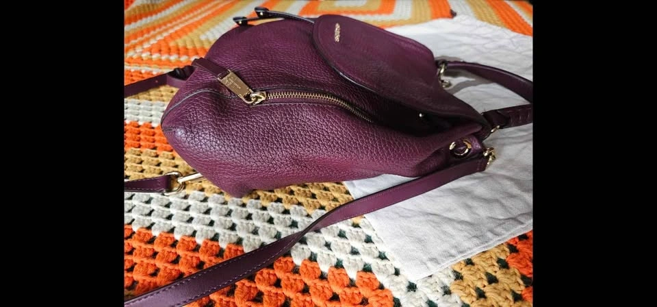 Michael Kors Purple Pebbled Leather Backpack Bag - photo 4