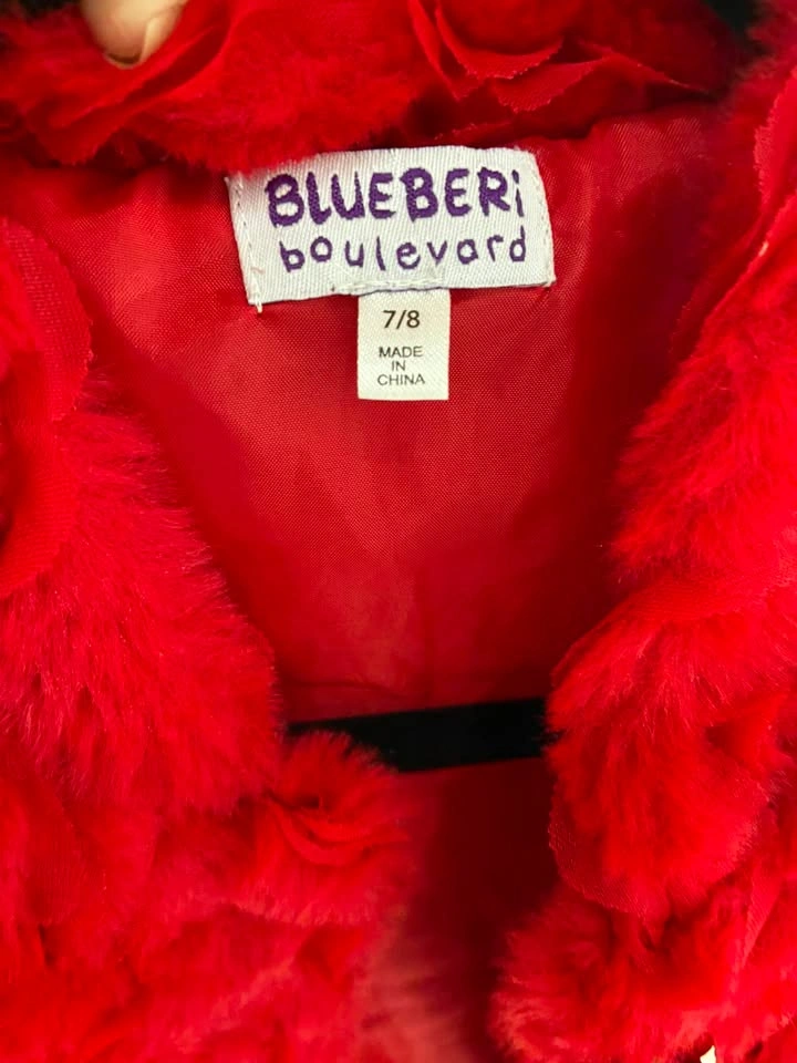 Girls 7/8 Faux Fur Rose Coat - photo 3