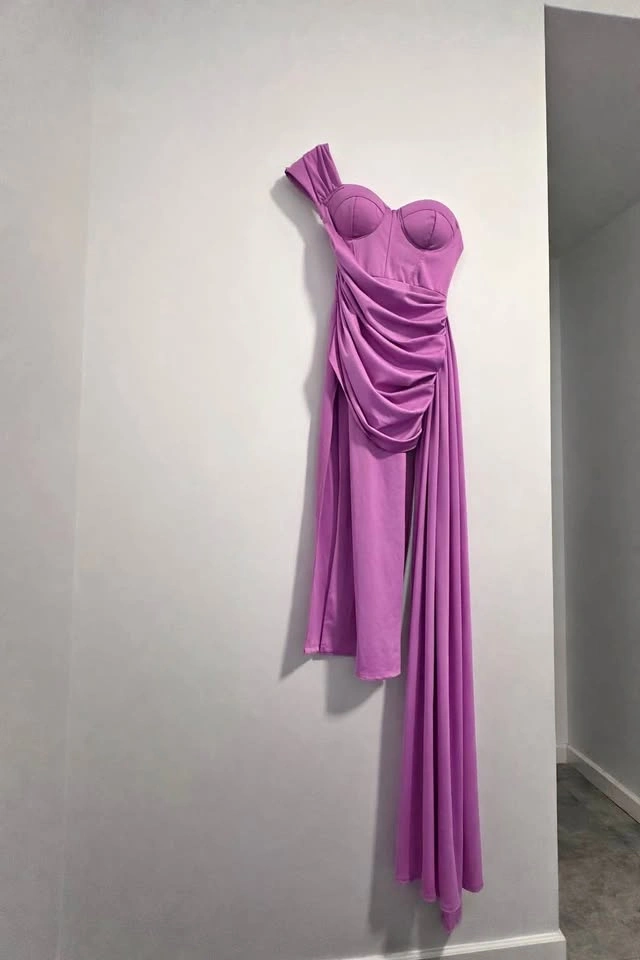 Mew Mews Purple One Shoulder Maxi Dress