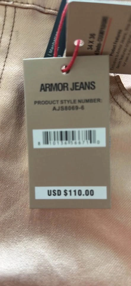 New Armor Jeans Metallic Cargo Pants Size 34x36 - photo 2