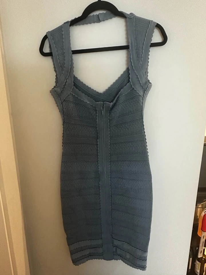 Hervé Léger Grey Blue Bandage Dress - photo 2
