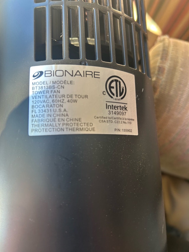 Bionaire Tower Fan - photo 3