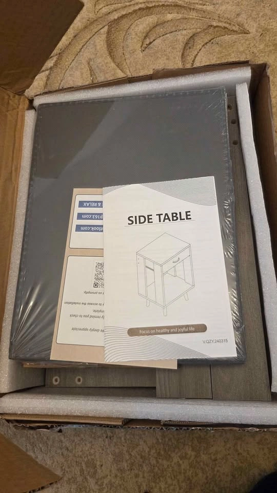 GYIIYUO 24" H Nightstands Set of 2 with Fabric Drawer, Grey - photo 3