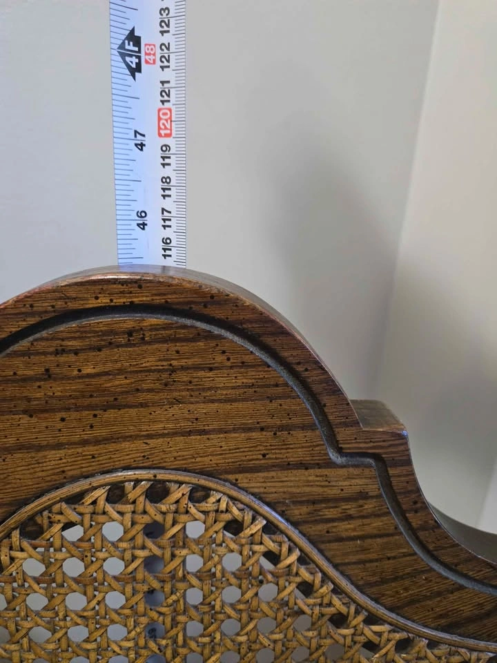 Vintage High-Back Cane Accent Chair – Solid Wood - photo 3