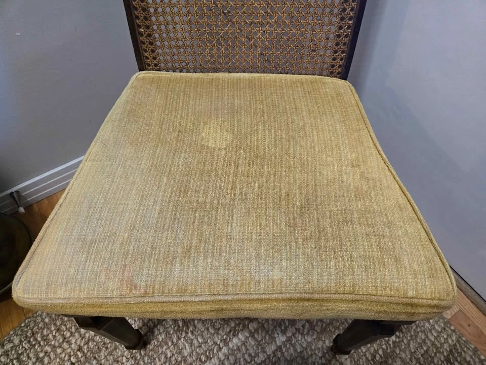 Vintage High-Back Cane Accent Chair – Solid Wood - photo 5
