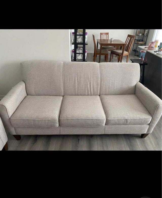 Beige Sofa and Loveseat Set