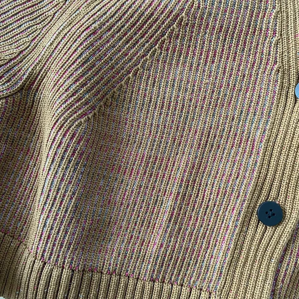 Lululemon Brown Mustard Ribbed Knit Cropped Cardigan Sweater - photo 3