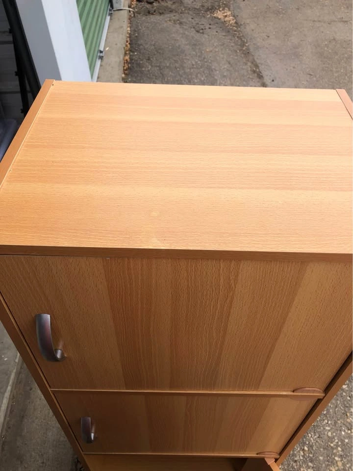 ⏰ P/up Oct. 19!  4-Door Light Wood Storage Cabinet - photo 3