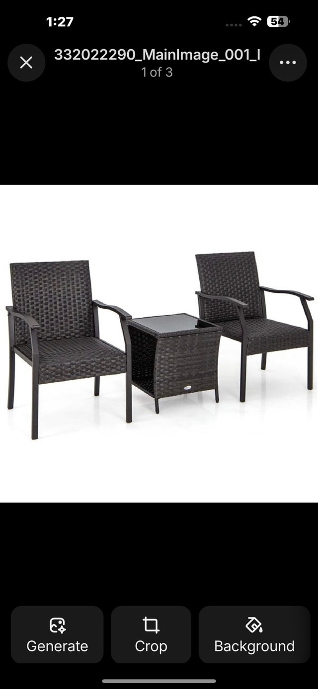 Costway 3-Piece Rattan Patio Bistro Set