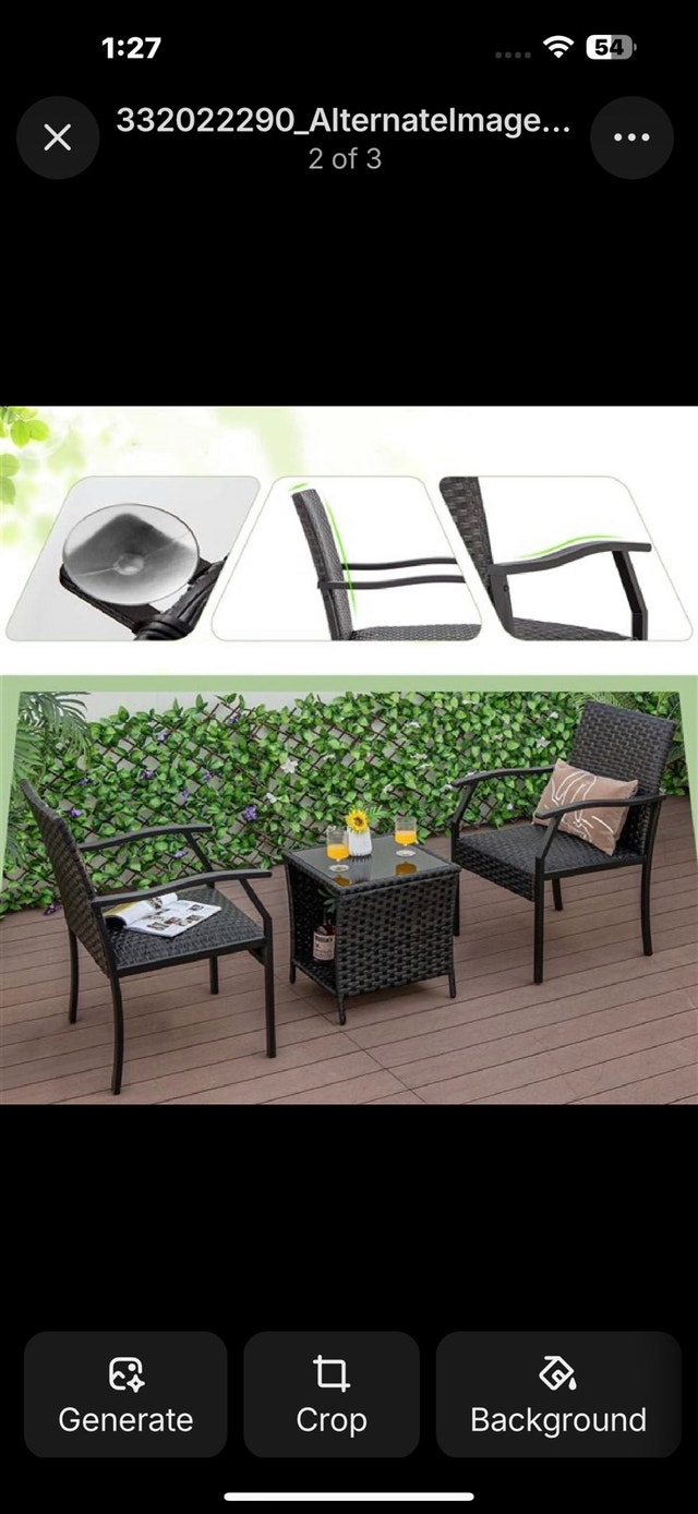 Costway 3-Piece Rattan Patio Bistro Set - photo 2
