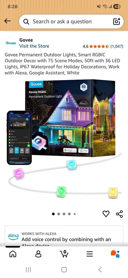 50ft Govee RGBIC Permanent Outdoor Lights