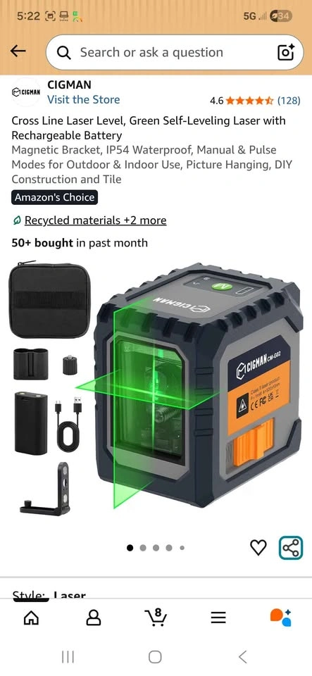 CIGMAN CM-G02 Cross Line Laser Level - photo 2