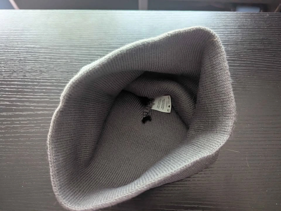 Kids Grey Knit Beanie – Sugar Skull Print - photo 3