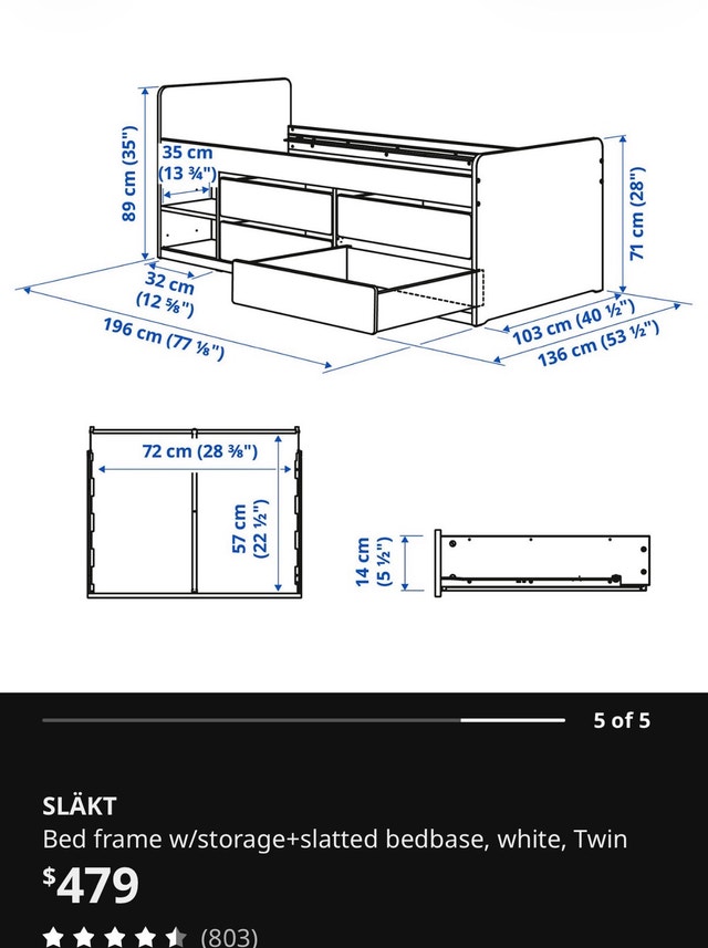 IKEA SLÄKT Twin bed - photo 2