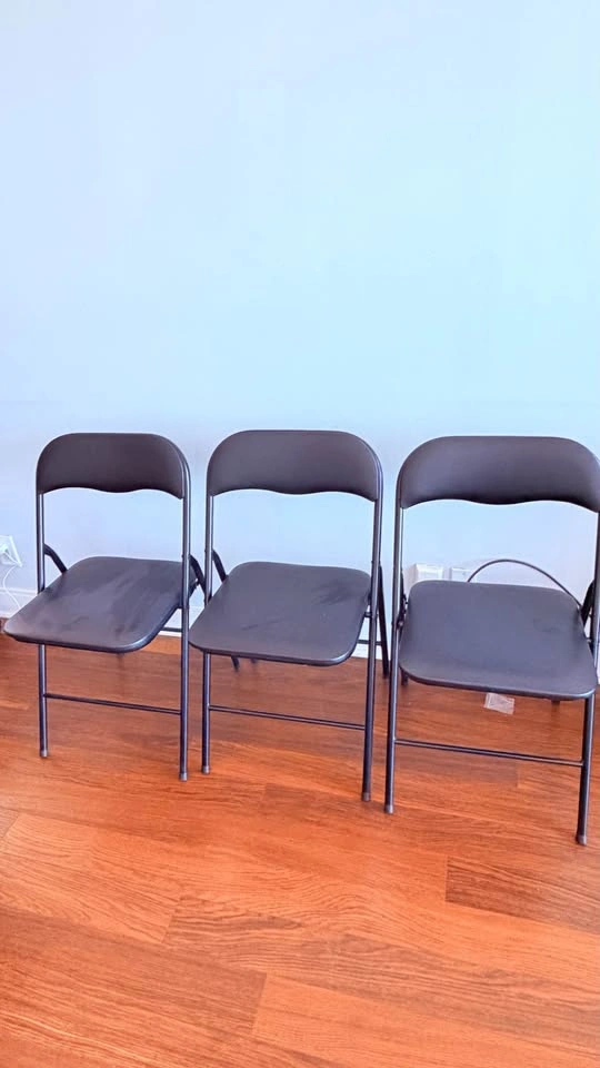 Black Metal Folding Chairs - $10 each or $25 for 3 chairs - photo 4