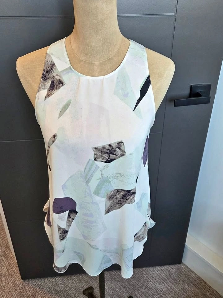 Wilfred White Abstract Print Sleeveless Camisole