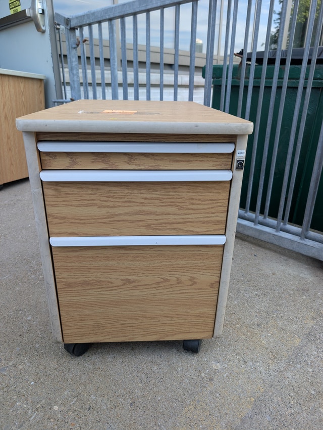 Woodgrain 3-Drawer Under Table Cabinet