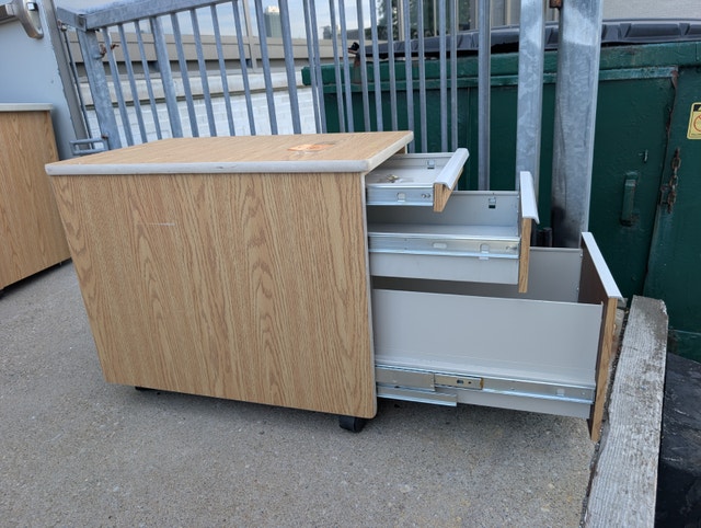 Woodgrain 3-Drawer Under Table Cabinet - photo 2