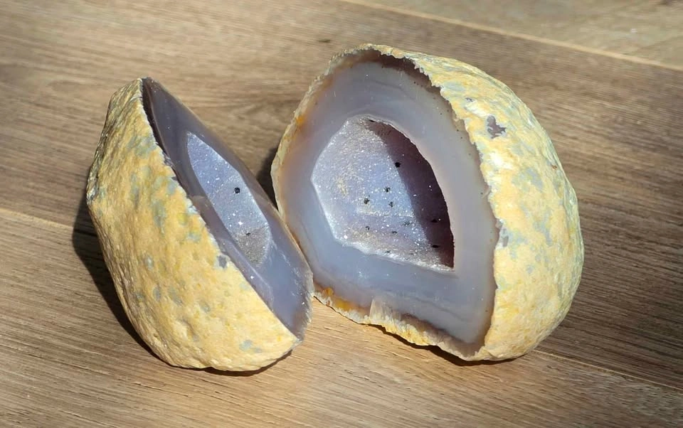 Natural Agate Geode Pair - photo 2