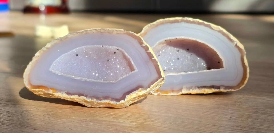 Natural Agate Geode Pair - photo 3