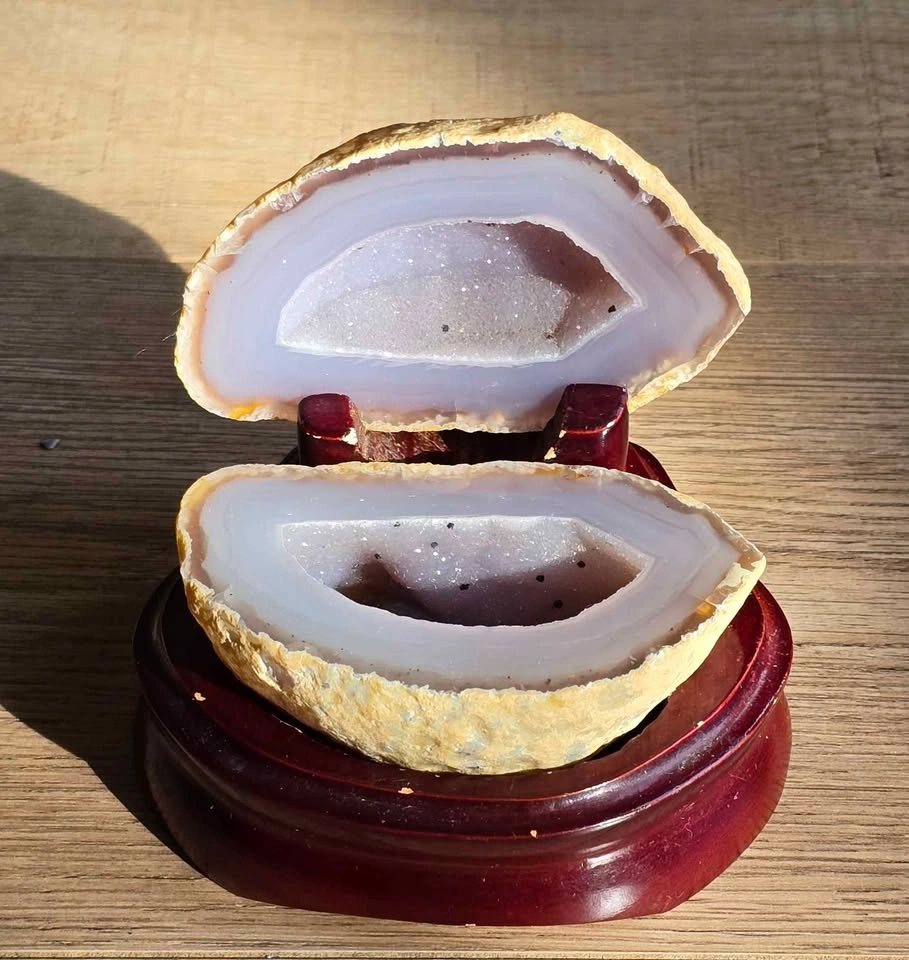 Natural Agate Geode Pair - photo 4