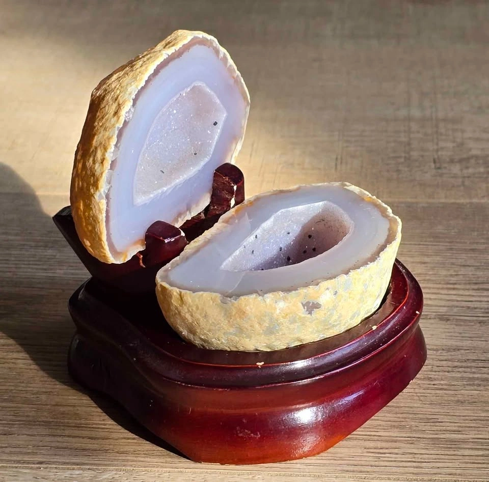 Natural Agate Geode Pair - photo 5