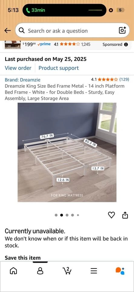 King mattress & bed frame - photo 2