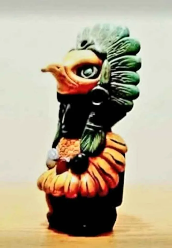 Carved Onyx Aztec Eagle Warrior Sculpture thumbnail