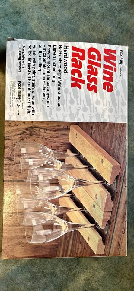 Fox Run Craftsmen Hardwood Wine Glass Rack
