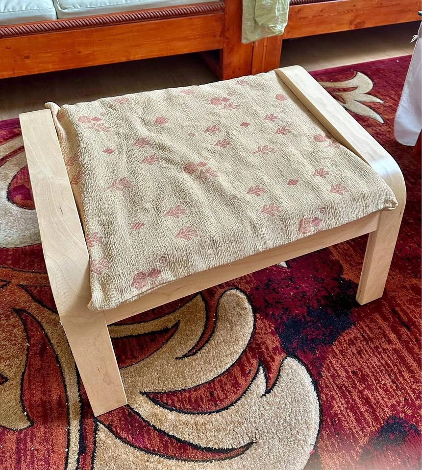 IKEA Poang Footstool with free homemade cushion