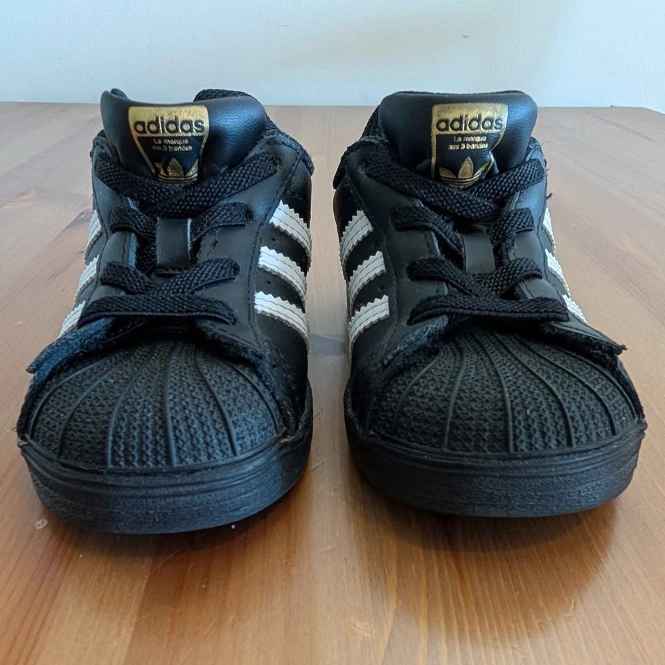 Adidas Originals Superstar Toddler Shoes Black White Size 9K - photo 2