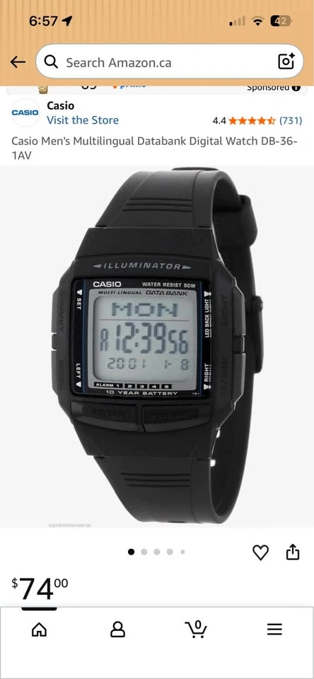 BRAND NEW/STILL SEALED Casio DB-36 Databank Watch - photo 4