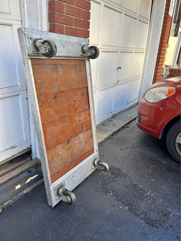 47" x 26" Long Aluminum and Wood Flat Dolly