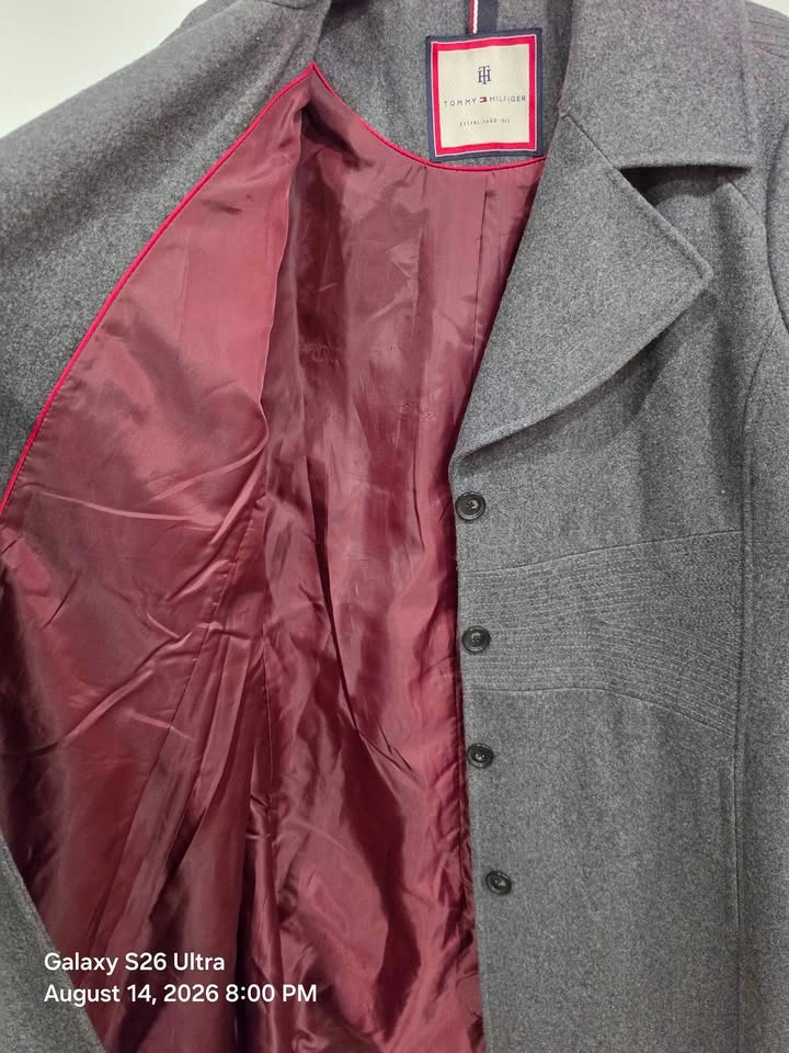 Tommy Hilfiger Grey Wool Blend Long Coat - photo 4