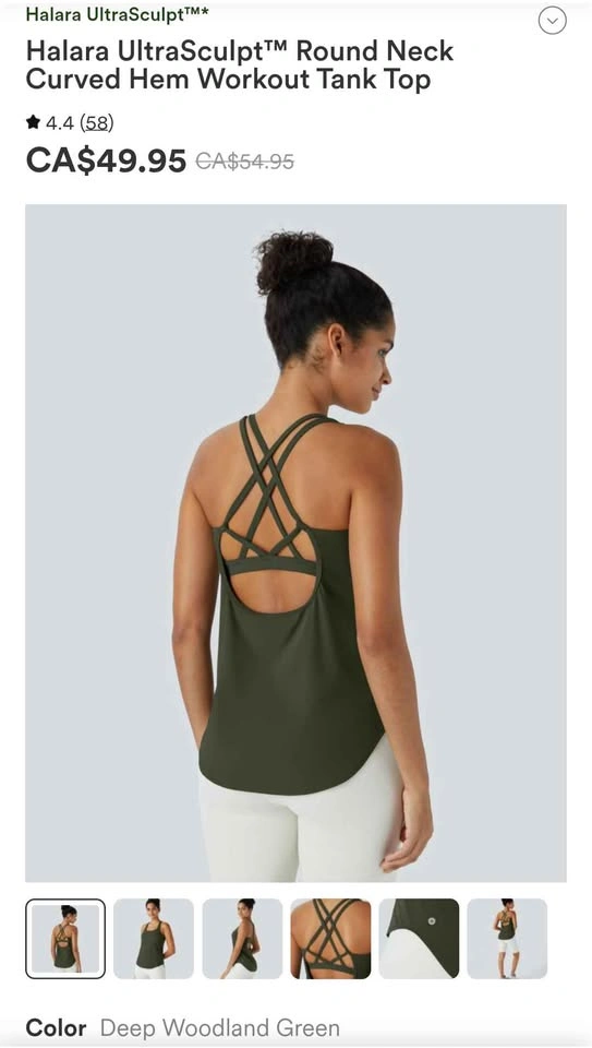 Halara UltraSculpt™ Round Neck Curved Hem Workout Tank Top - photo 5