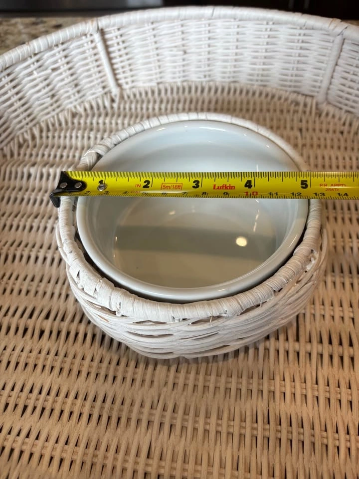 White Wicker Chip and Dip Serving Tray - photo 3