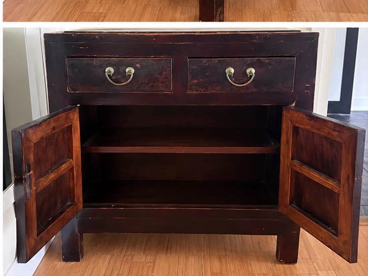 Vintage Lacquer Cabinet with Brass Hardware - photo 4