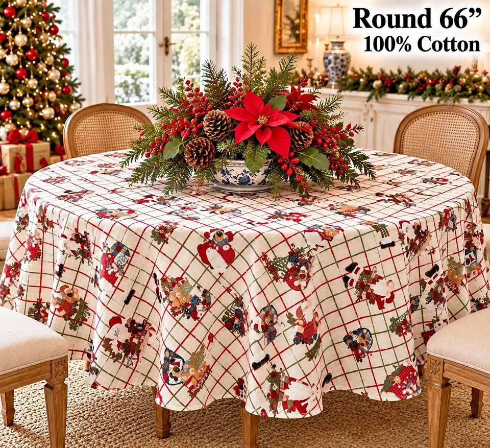 Table Cloth Holiday Round 66”