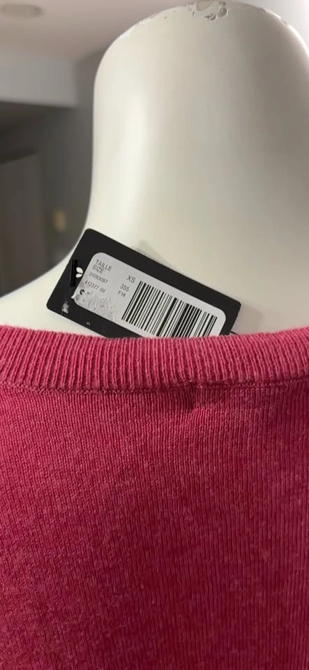 RW&CO. Pink Long Sleeve V-Neck Sweater with Perforated Detail - photo 2