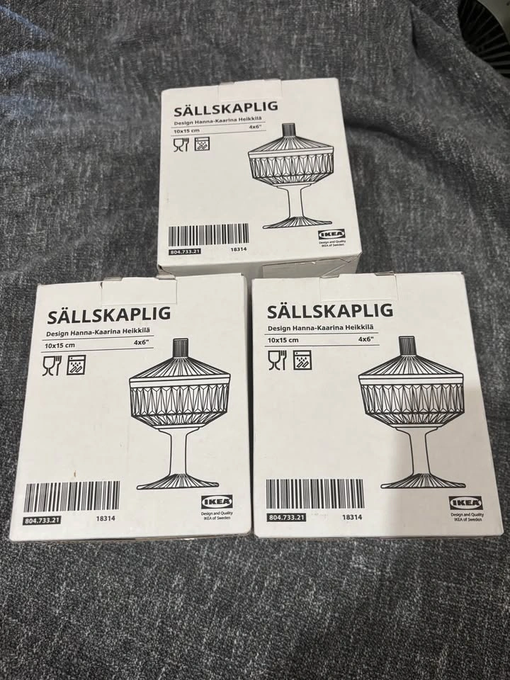 IKEA SÄLLSKAPLIG Glass Bowls with Lids-$15 all 3 - photo 2