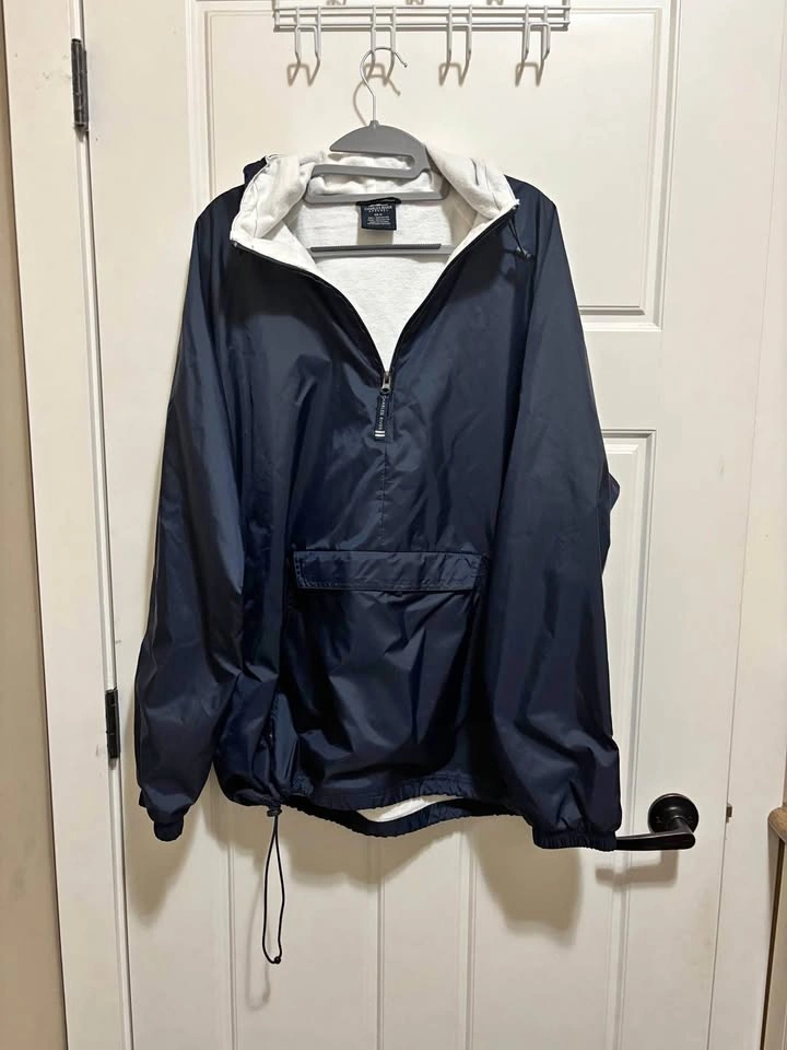 Charles River Navy blue lined Anorak Windbreaker-xl unisex