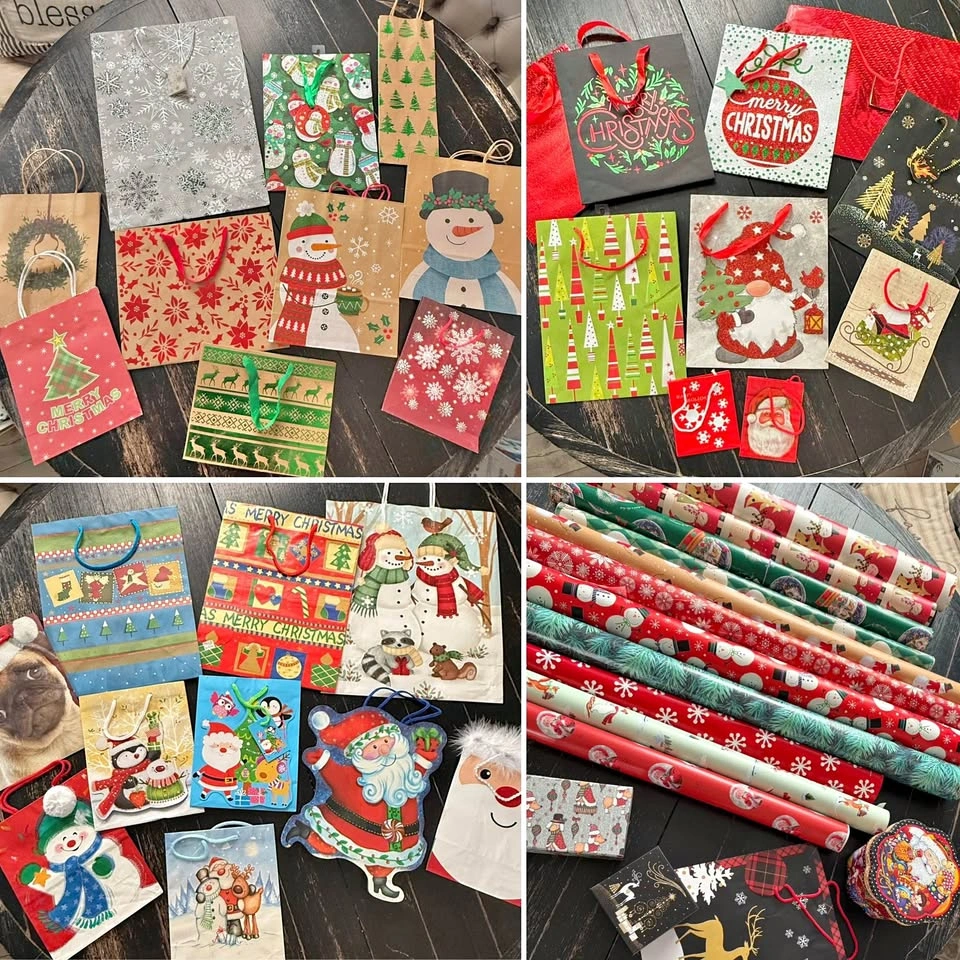 Christmas Gift Bags & Wrap Lot