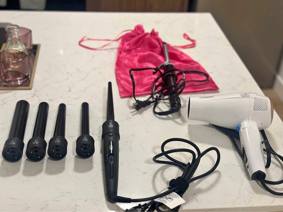 Conair Hair Dryer and Interchangeable Curling Wand Set