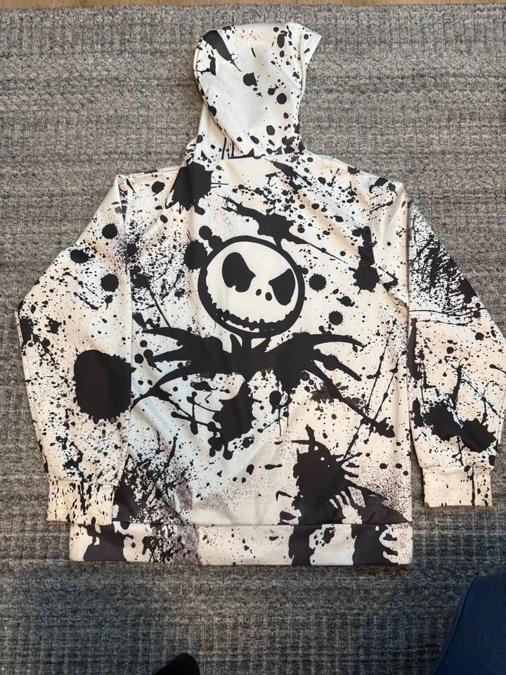Jack Skellington Nightmare Before Christmas Splatter Hoodie S - photo 2