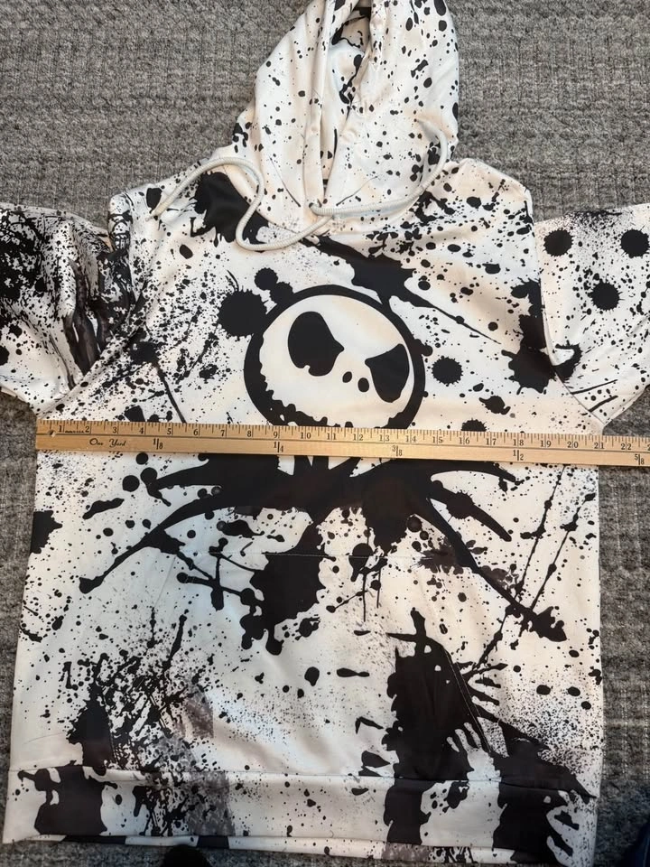 Jack Skellington Nightmare Before Christmas Splatter Hoodie S - photo 3