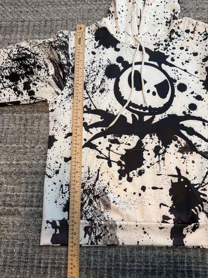 Jack Skellington Nightmare Before Christmas Splatter Hoodie S - photo 4