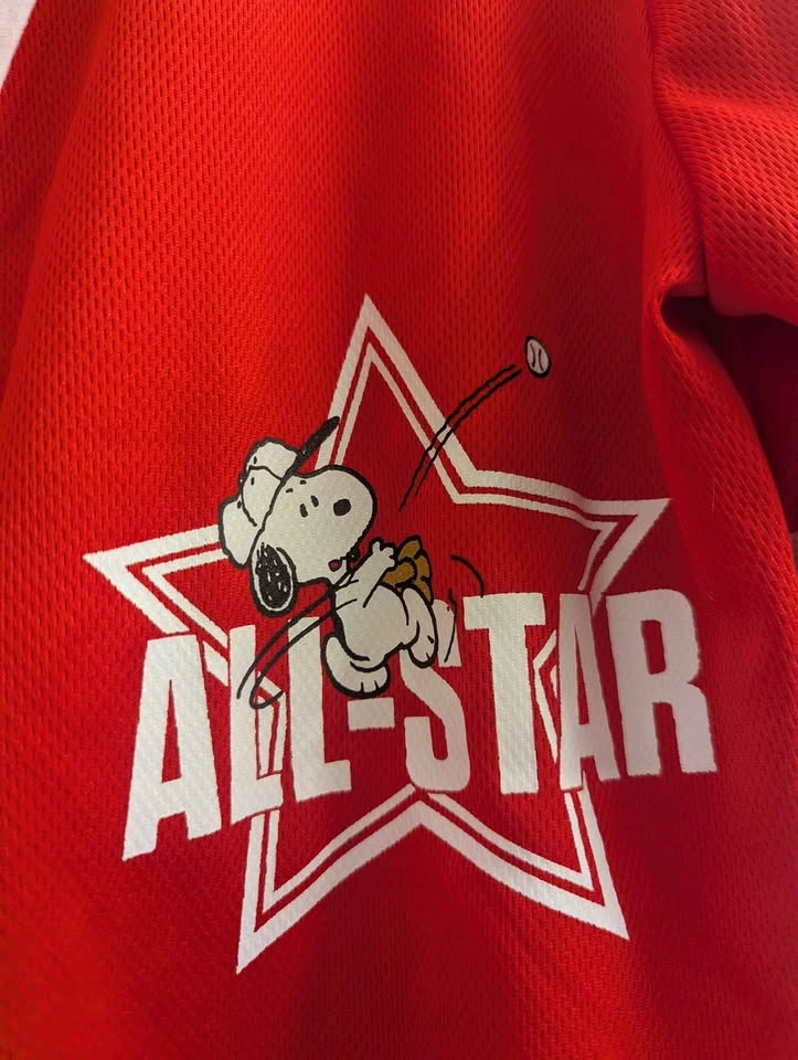 Peanuts Snoopy All-Star Baseball Jersey – Red, L - photo 4