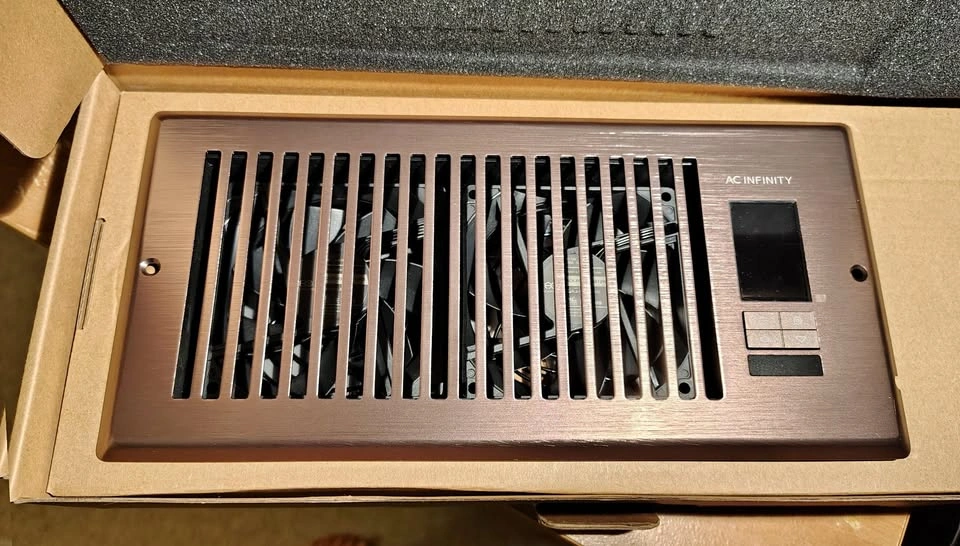AC INFINITY AIRTAP T4, Quiet Register Booster Fan, Bronze - photo 2