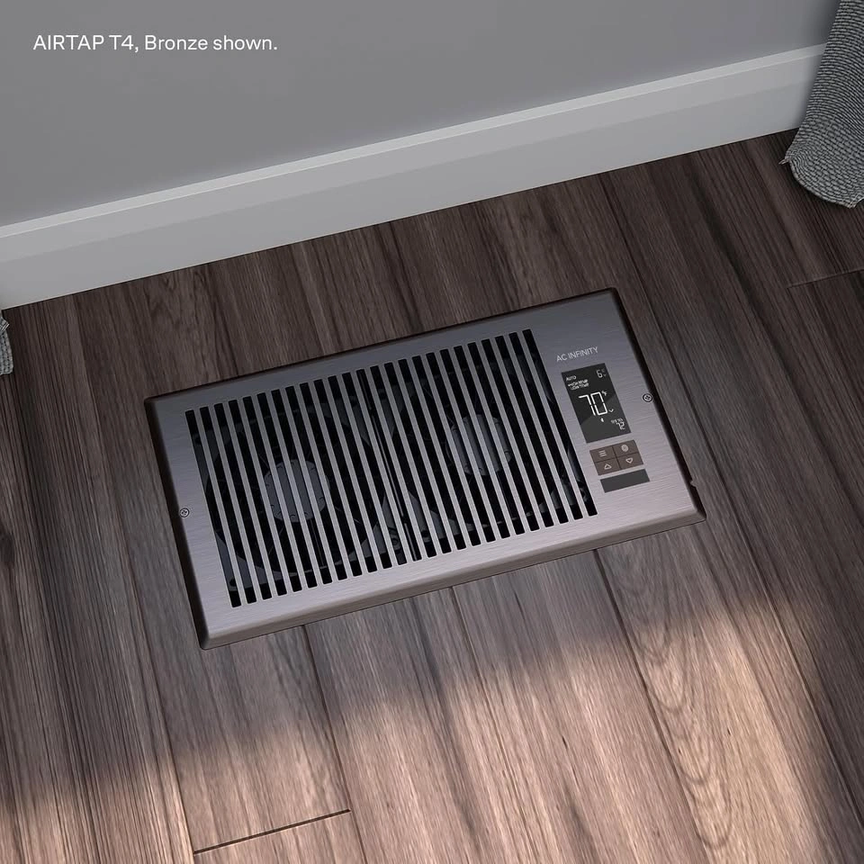 AC INFINITY AIRTAP T4, Quiet Register Booster Fan, Bronze - photo 4