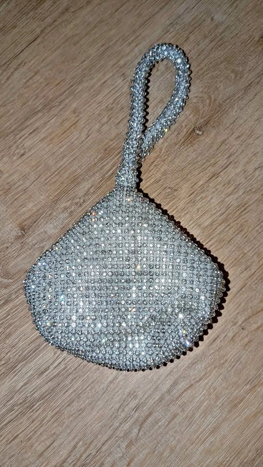 Sparkling Silver Rhinestone Mini Handbag